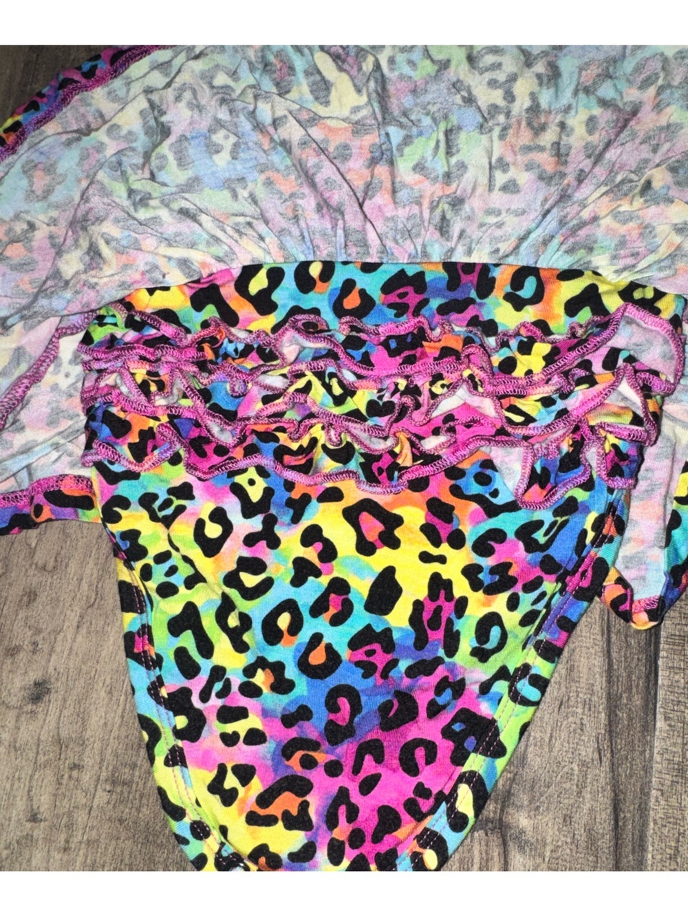 Bums & Roses Rainbow Leopard Ruffle Butt Twirl Dress Romper 18-24M - Picture 7 of 8